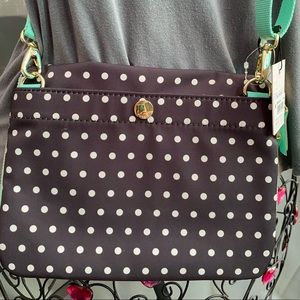 Fossil Crossbody polka dot nylon purse